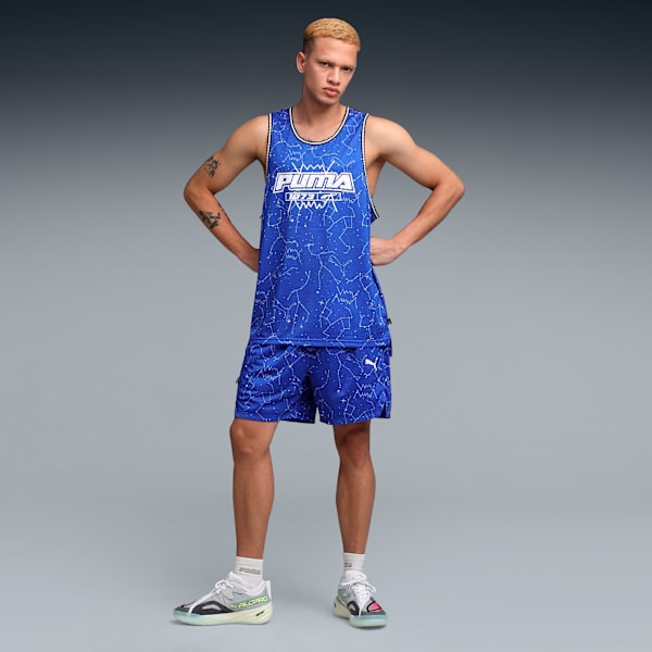 Hoopaverse Men’s Printed 6" Basketball Shorts, Mountain Blue-AOP, extralarge-IND